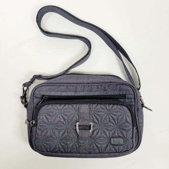 lug Bags Lug Carousel Crossbody Bag Purse Rfid Protected Slate Blue